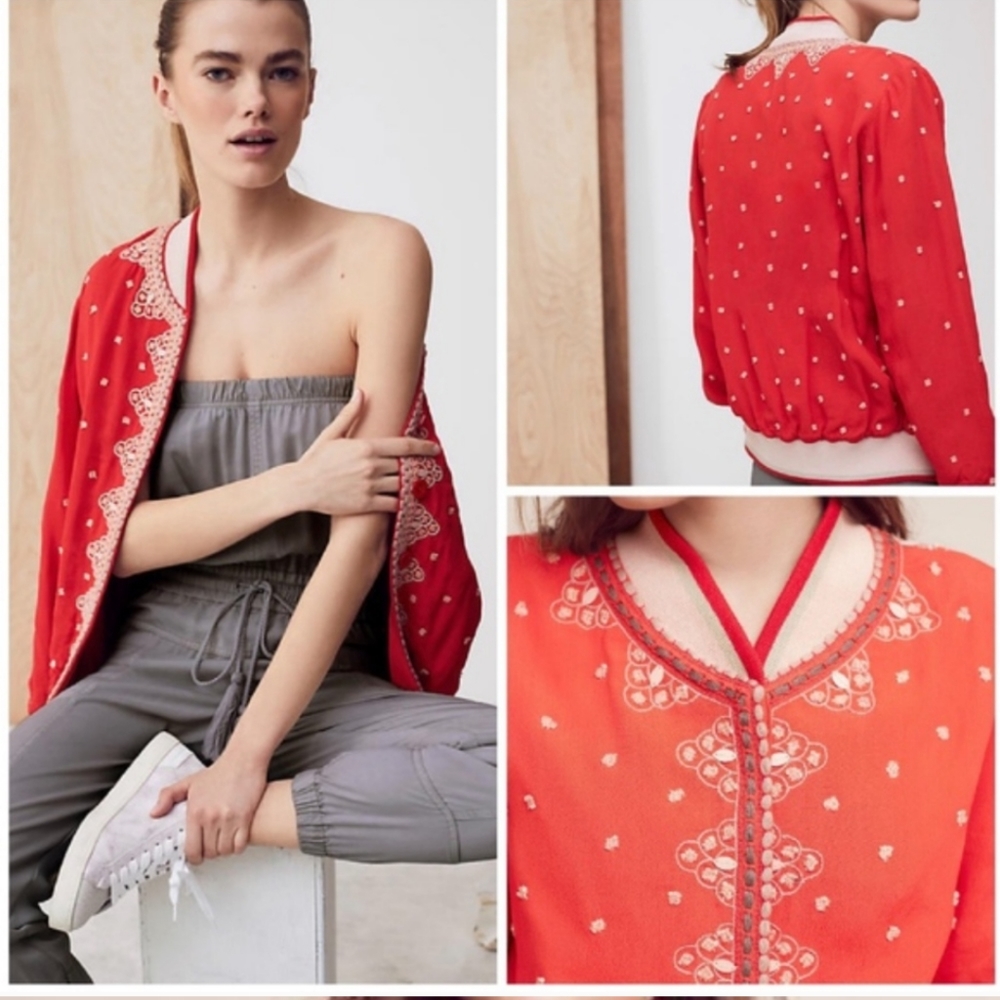 Arabella Embroidered Bomber 🔹 Anthropologie